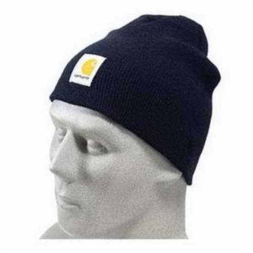 Carhartt® A205-NVY-OFA Men's Solid Unlined Knit Hat, Universal, Navy, Acrylic Rib Knit Fabric