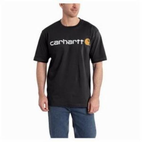 Carhartt® K195-BLK Graphic Midweight Original Fit Short Sleeve Crew Neck T-Shirt With Signature Logo, Men's, Black, Cotton Jersey Knit