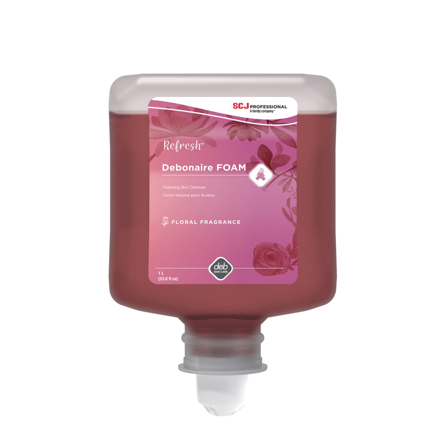 Deb® 212 Signature Fragrance Enchanted Rose Foam Hand Cleaner, 1 L Nominal, Cartridge Package, Liquid Form, Characteristic Odor/Scent, Red