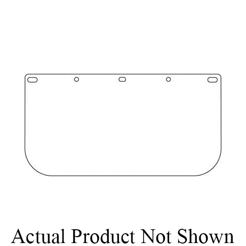 Dynamic™ EP815P/40 Die Cut Flat High Performance Face Shield Visor Window, Clear, Polycarbonate, 8 in H x 15-1/2 in W x 0.4 in THK Visor, For Use With EPHG300, EPHG300R, EPHG400R and EPHG700R Headgear and Bracket