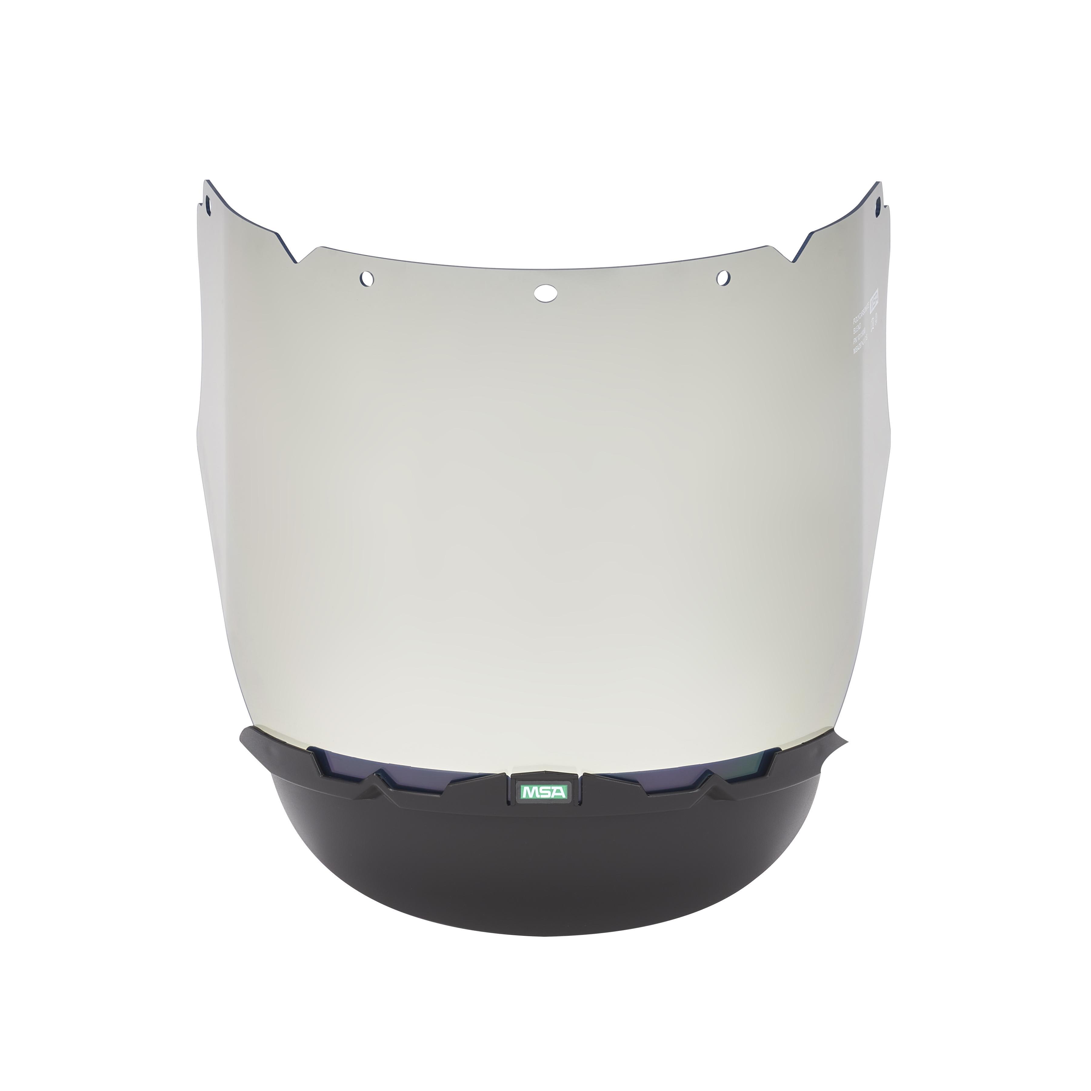 MSA V-Gard® 10118480 Arc Rated Molded Visor, Green, Polycarbonate, 8 in H x 17-1/4 in W x 0.065 in THK Visor, For Use With MSA V-Gard® Designated Chin Protector, ANSI/ISEA Z87.1-2010, ASTM F2178-2008