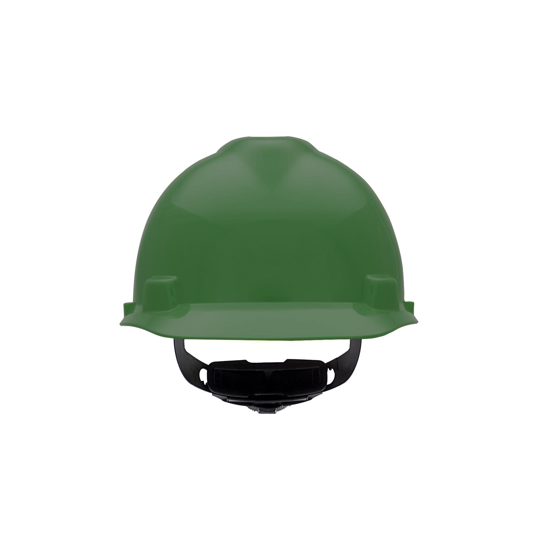 MSA V-Gard® 475362 Front Brim Hard Hat, 6-1/2 Fits Mini Hat, 8 Fits Max Hat, Polyethylene, 4-Point Fas-Trac® III Suspension, ANSI Electrical Class Rating: Class E, ANSI Impact Rating: Type I, Ratchet Adjustment