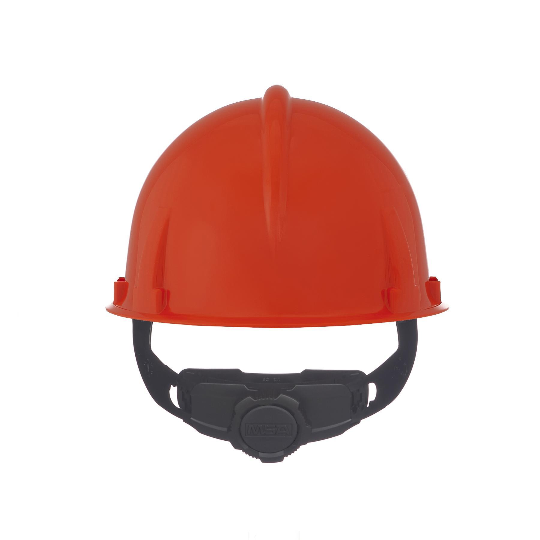 MSA Topgard® 475382 Cap Style Hard Hat, 6-1/2 Fits Mini Hat, 8 Fits Max Hat, Polycarbonate, 4-Point Fas-Trac® III Suspension, ANSI Electrical Class Rating: Class E, ANSI Impact Rating: Type I, Ratchet Adjustment