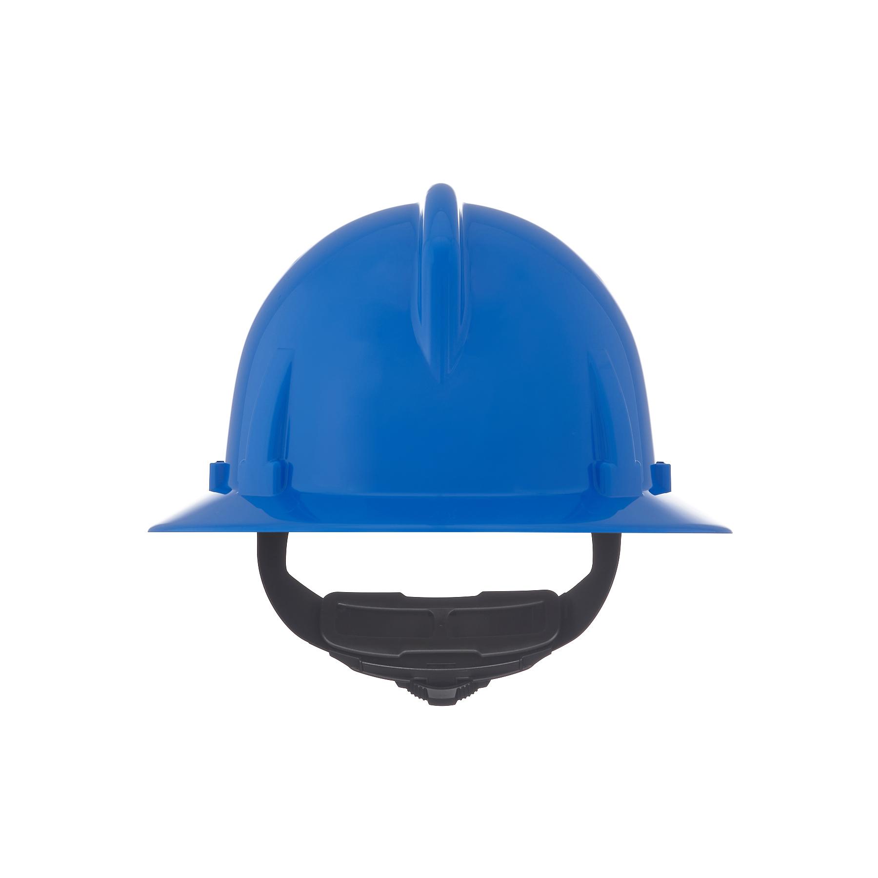 MSA Topgard® 475389 Full Brim Non-Vented Hard Hat, 6-1/2 Fits Mini Hat, 8 Fits Max Hat, Polycarbonate, 4-Point Fas-Trac® III Suspension, ANSI Electrical Class Rating: Class E, ANSI Impact Rating: Type I, Ratchet Adjustment