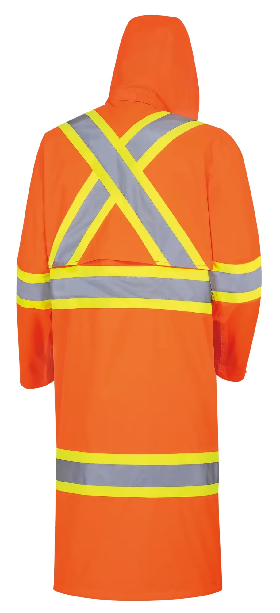 PIONEER® V1081450-S 5630 Long Coat, Orange, 300D Oxford Polyester, Resists: Water, ANSI/ISEA 107-20 Class 3 Type P and R, CSA Z96-15 Class 3 Level 2