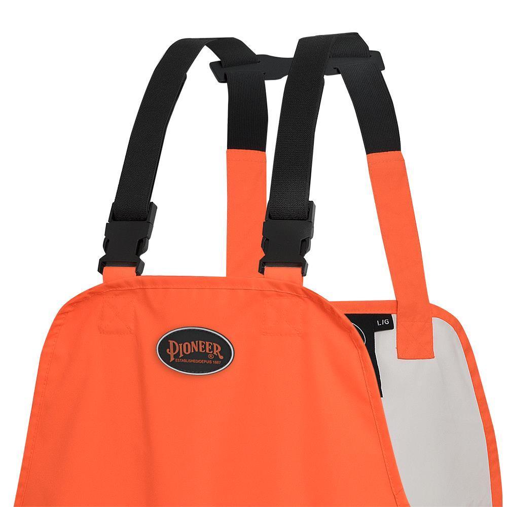 PIONEER® V1082350 The Rock V1082350 Safety Bib Pant, Hi-Viz Orange, 300D PU Coated Oxford Polyester