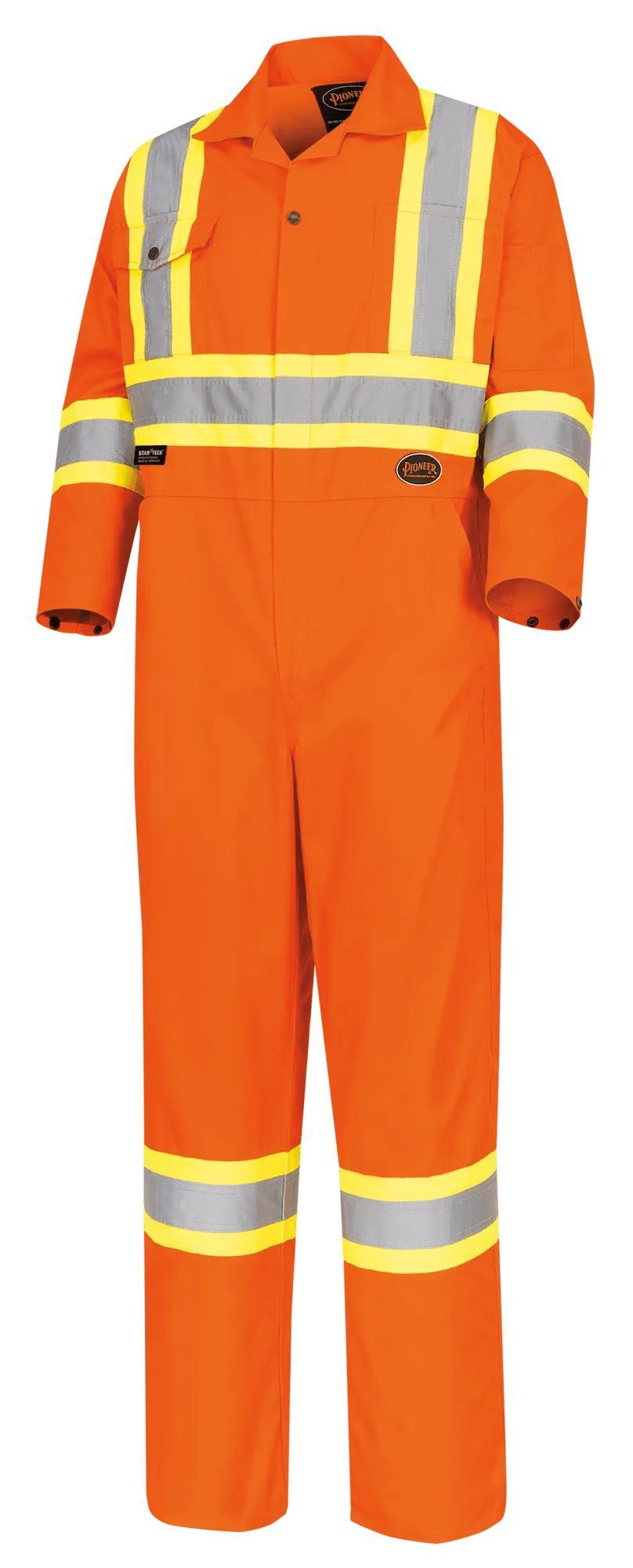 PIONEER® V2020510-64 Safety Coverall, Men's, SZ 64, Orange, Poly/Cotton