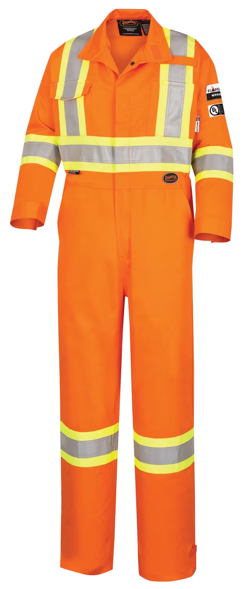 PIONEER® V2520250 Safety Coverall, Men's, Orange, Cotton