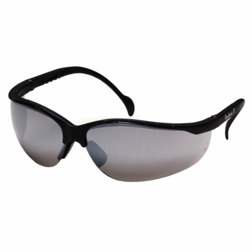 Pyramex® SB1870S Safety Eyewear, Anti-Scratch, Silver Mirror Lens, Black, Nylon 6.6 Frame, Polycarbonate Lens, ANSI P Z87.1, CAN/CSA Z94.3-15, CE EN166, MIL-PRF 32432
