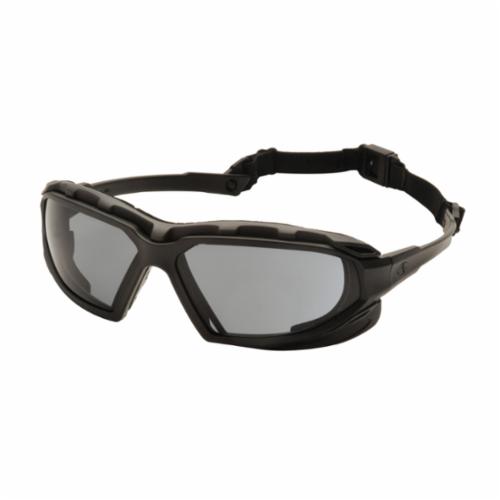 Pyramex® SBG5020DT Safety Eyewear, Anti-Fog, Gray Lens, Wrap Around Frame, Black/Gray, Nylon/Foam Lined Frame, Polycarbonate Lens, ANSI Z87.1, CAN/CSA Z94.3-07