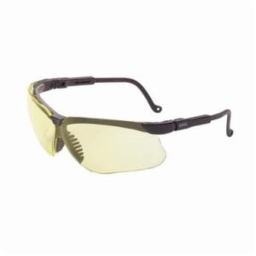Uvex® by Honeywell S3202HS Genesis® General Purpose Safety Eyewear, HydroShield™ Anti-Fog, Amber Lens, Half-Frame Frame, Black, Polycarbonate Frame, ANSI Z87.1, CSA Z94.1, MIL-PRF-31013, CLAUSE 3.5.1.1