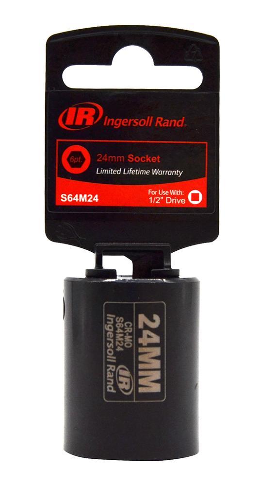 Ingersoll Rand S64M24 Socket, 1/2 in Drive, 24 mm Socket Hex Socket, 6 Points