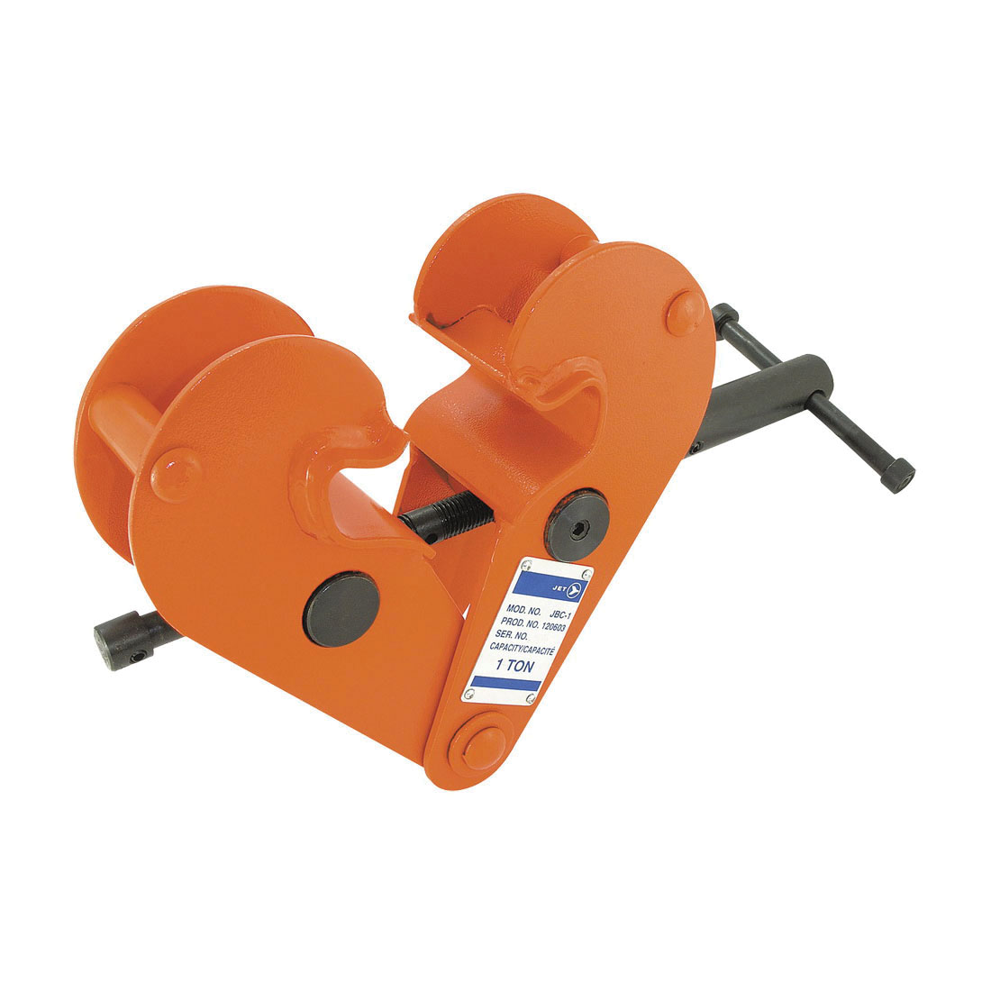 JET 120603 JBC Heavy Duty Beam Clamp With Locking Screw, 1 ton Capacity, 2.95 to 9.05 in W Flange