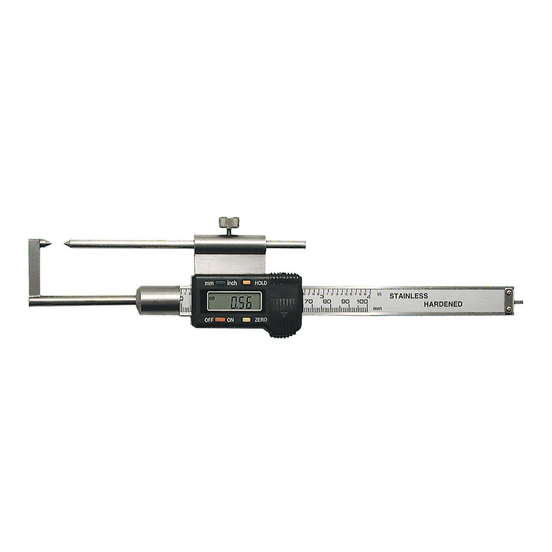 JET 310603 Rotor LCD Digital Caliper With Data Output Interface, 0 to 4 in, 0 to 100 mm Measuring, Graduations 0.0005 in, 0.01 mm, Stainless Steel