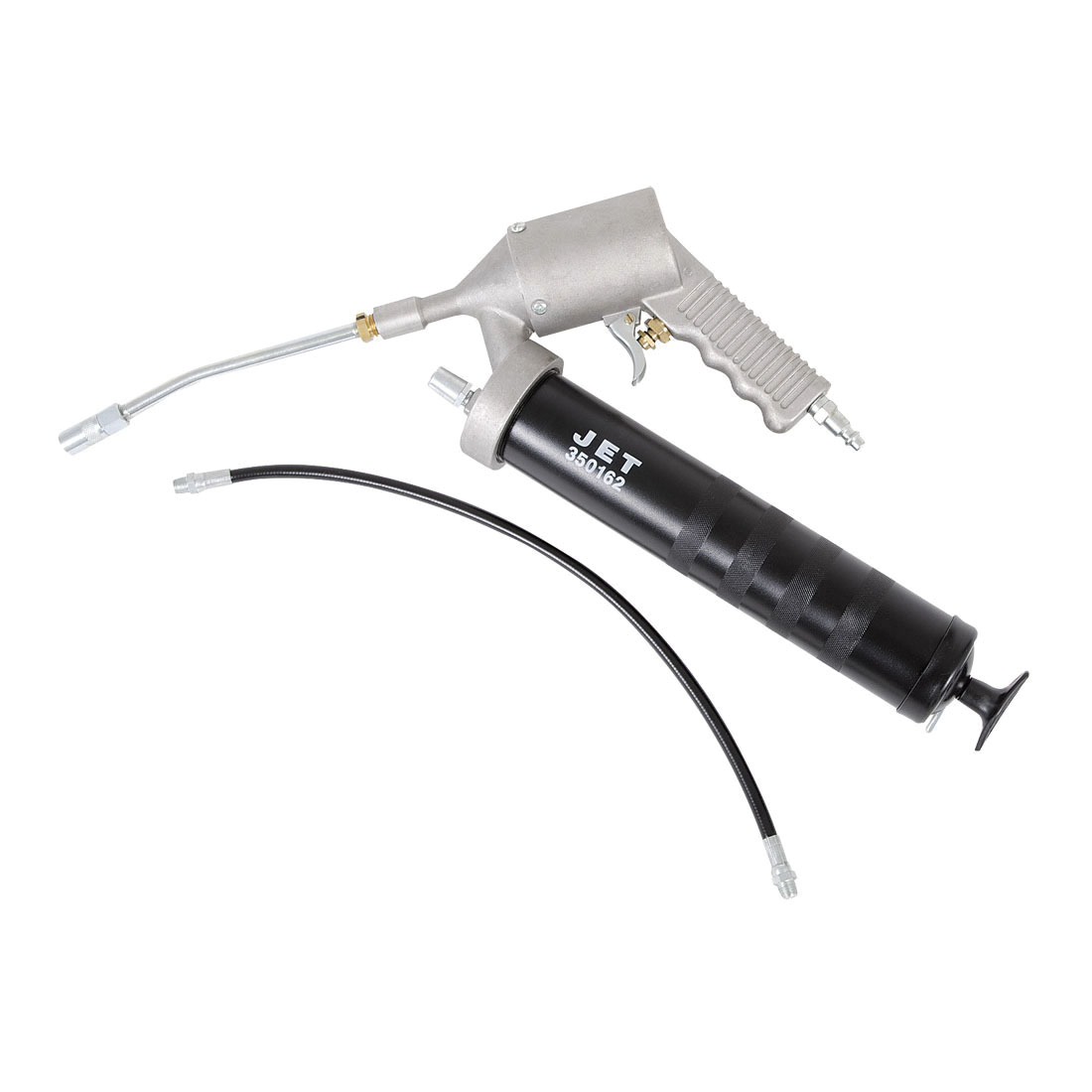 JET 350162 Continuous Flow Heavy Duty Air Grease Gun, 14 oz Cartridge, 4800 psi Operating, 1/8-27 NPT