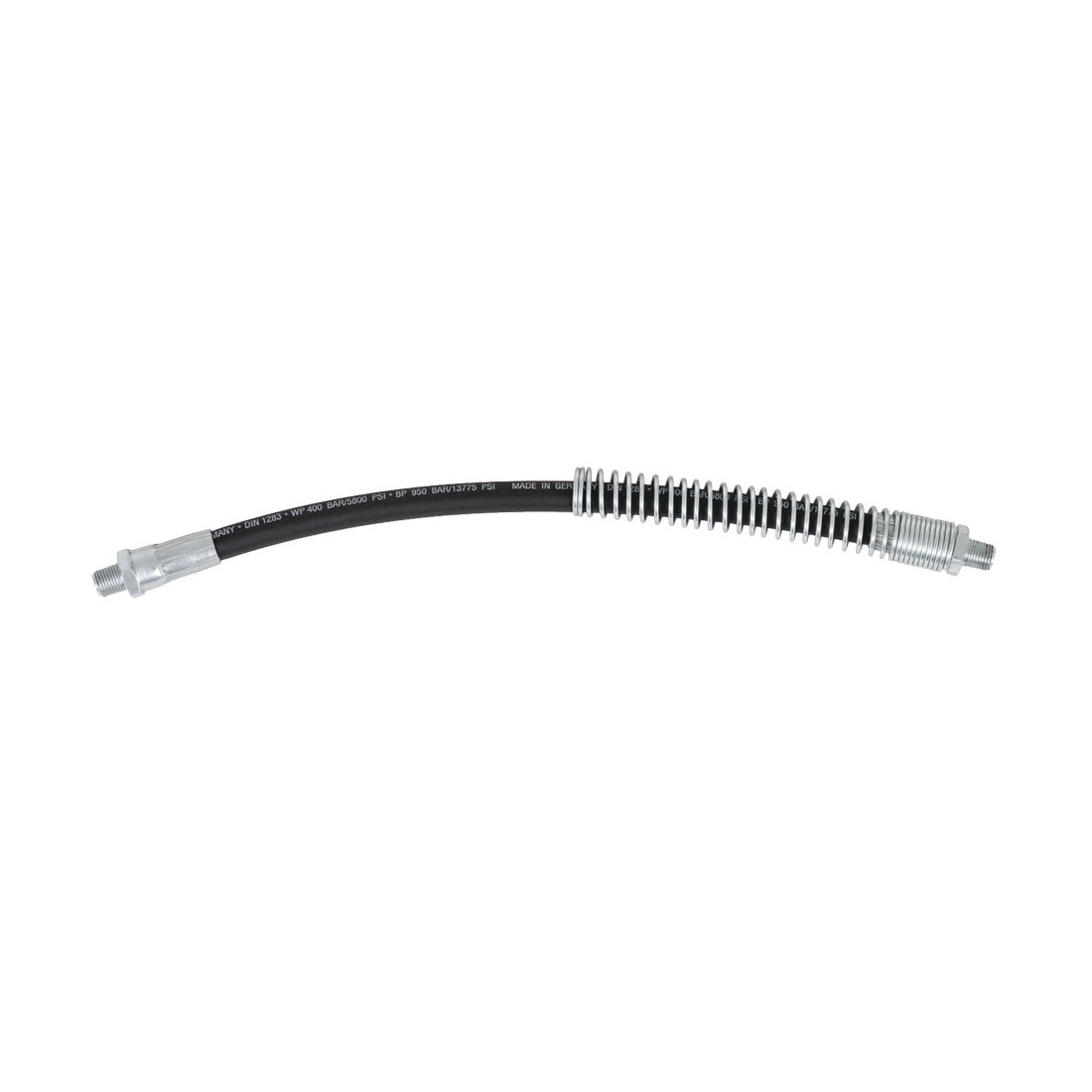 JET 350215 High Pressure Super Heavy Duty Grease Gun Hose, 12 in L Hose, 5800 psi Operating, 13775 psi Max Pressure, 1/8 in NPT Thread, Polyamide/Polyurethane