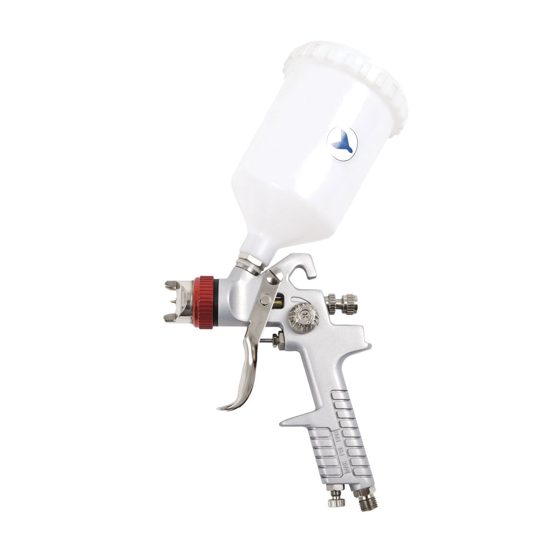JET 409123 Heavy Duty High Pressure Gravity Feed Air Spray Gun, 1/4 in MNPT Inlet, 90 psi Pressure, 8 cfm Flow Rate, 6.7 in L