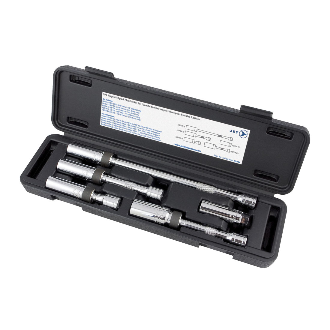 JET H3704 5-Piece Magnetic Spark Plug Socket Kit