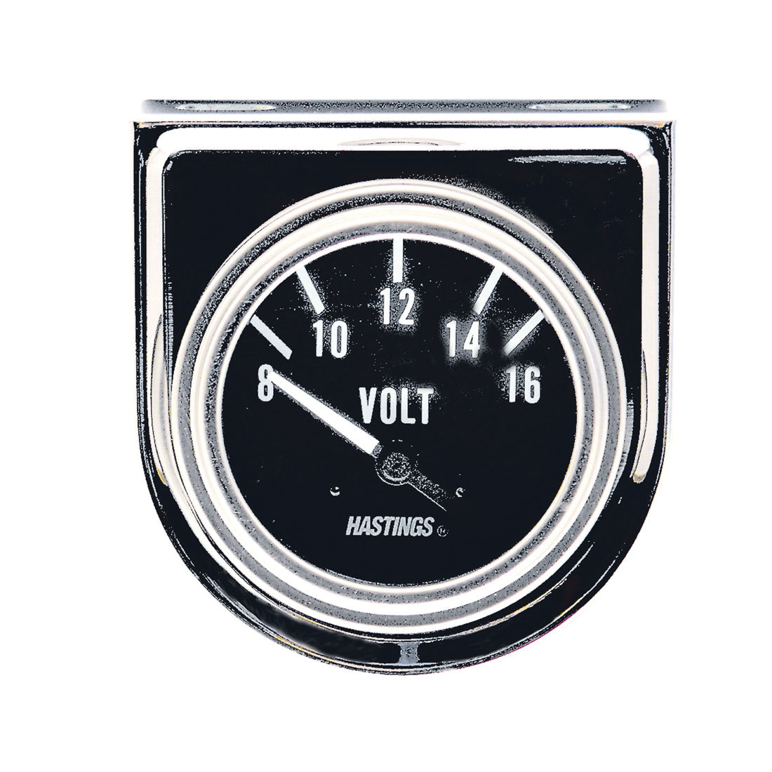 JET HTA1403 Chrome Heavy Duty Marine Dashboard Voltage Gauge Kit, 16 VDC Max Measurable