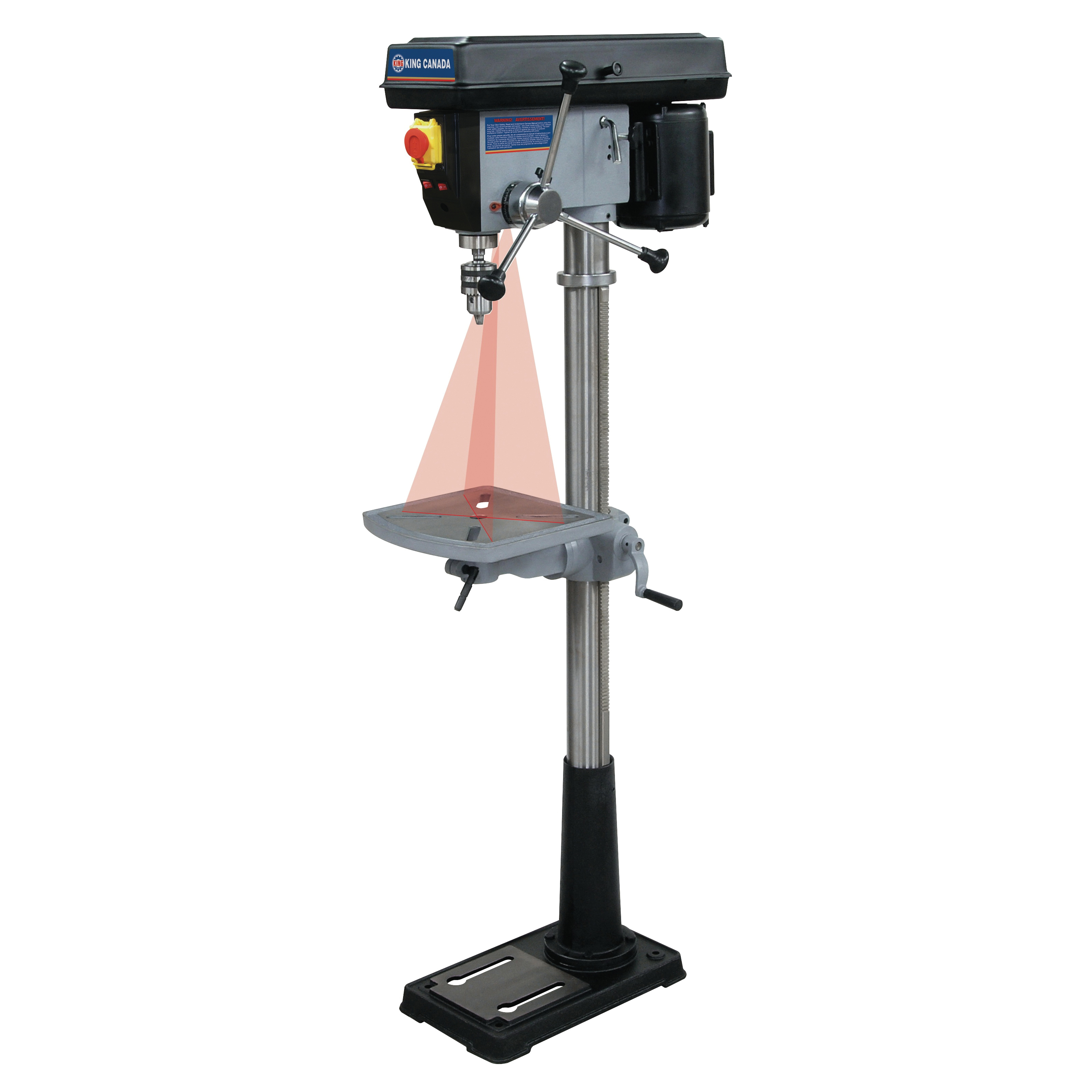 King Canada KC-117FN Bench Drill Press With Dual Intersecting Adjustable Laser Guide System, 120 VAC, 5/8 in Chuck, 15 in Swing, 12-1/8 x 11-3/4 in Table