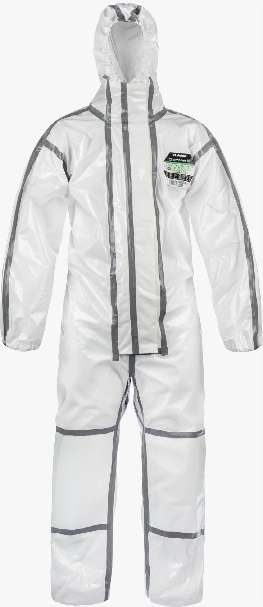 ChemMax CT2S428-XL CT2S428 Coverall, XL, White, Spunbond, Double Storm Flap/Zipper Front Closure