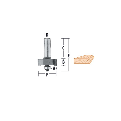 Makita® 733124-2A Self-Piloting Router Bit, Rabbeting Router, 1-1/4 in Dia Cutting, 1-3/8 in OAL, 2 Flutes, 1/4 in Dia Shank, Carbide Tipped