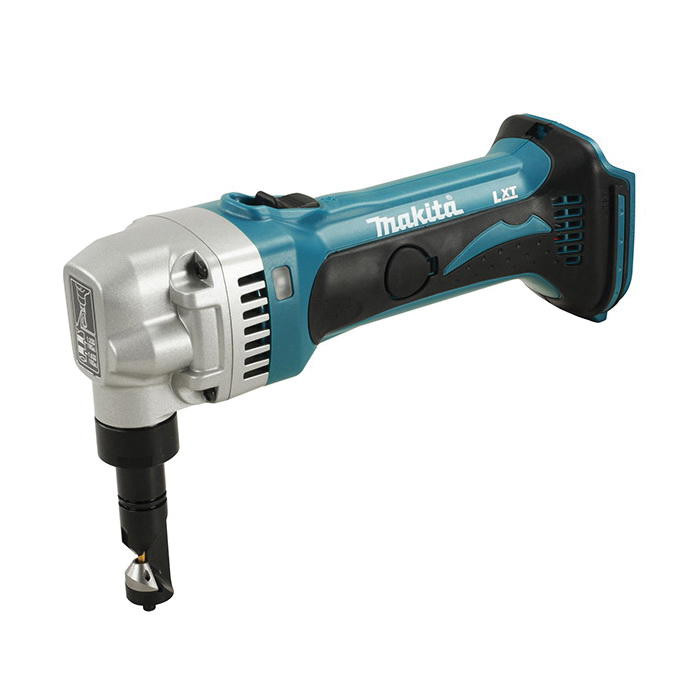 Makita® DJN161Z Cordless Nibbler, 1.6 mm Steel, 1.2 mm Stainless, 2.5 mm Aluminum Cutting, 1900 spm, 18 VDC, Li-Ion Battery, Soft Ergonomic Rubber Front Grip Handle