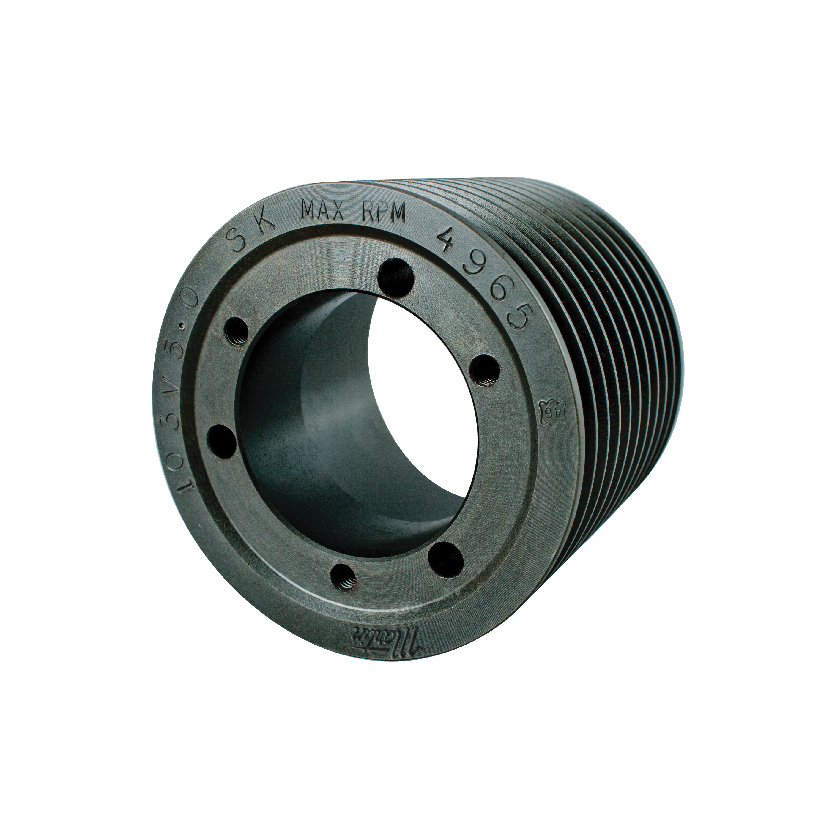 Martin Hi-Cap® 10 3V 475 SK Solid Type D-1 Wedge Stock Sheave, 1 to 2-1/8 in QD® Bushed Bore, 4-3/4 in OD, 10 Grooves, 4.7 in Dia Pitch, 4-11/32 in W Face