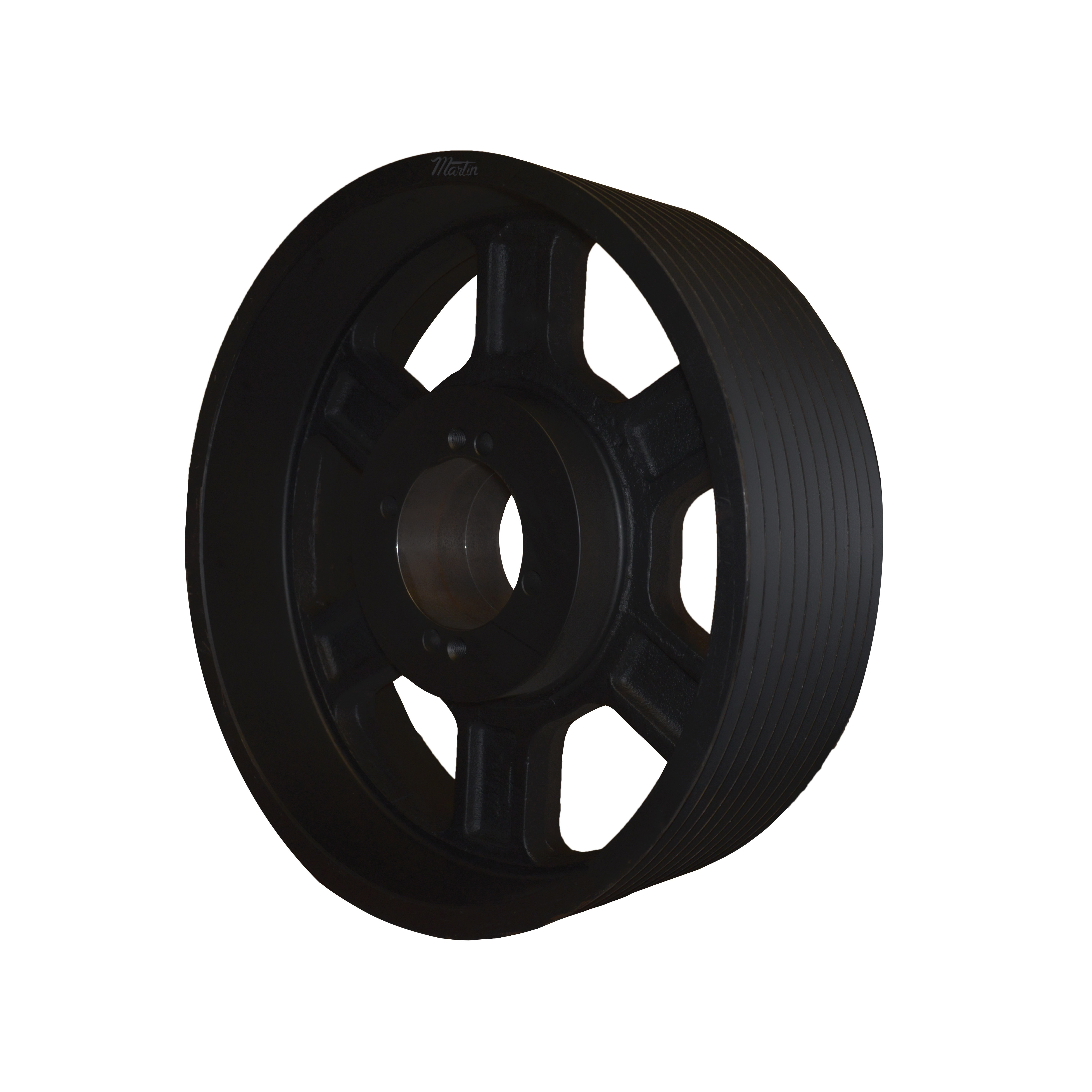 Martin Hi-Cap® 10 8V 2480 N Arm/Spoke Type A-3 Wedge Stock Sheave, 2-15/16 to 5 in QD® Bushed Bore, 24.8 in OD, 10 Grooves, 24.6 in Dia Pitch, 11-5/8 in W Face