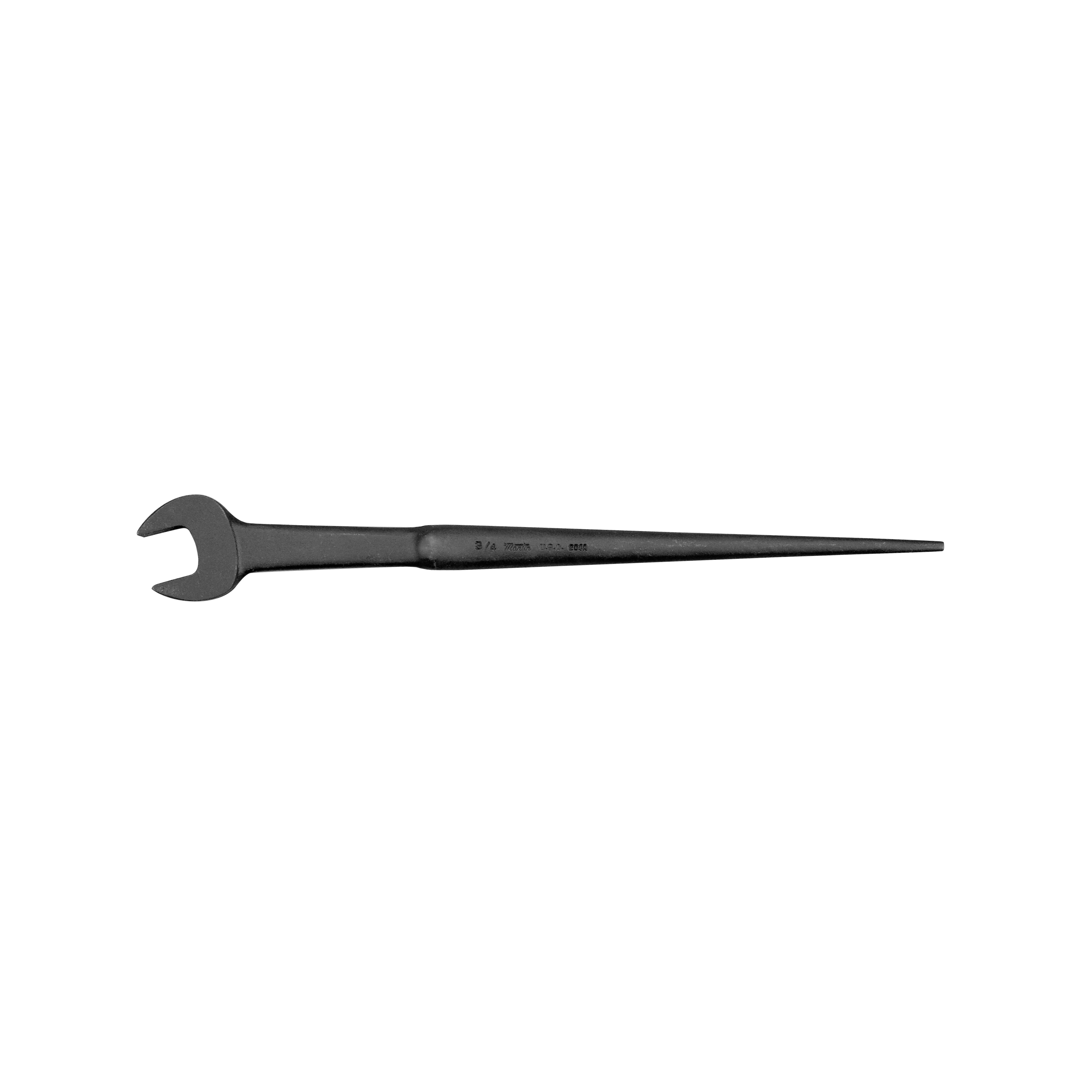 Martin 204A Spud and Pins Construction Open End Wrench, 3/4 in Wrench, 12 in L, Forged Alloy Steel, Black Oxide