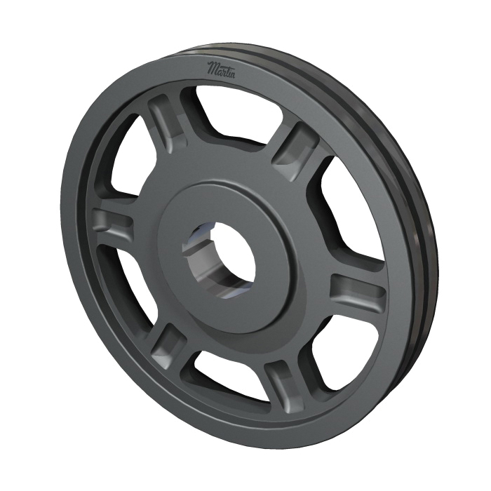 Martin 2 B 110 Q Type J Arm/Spoke Conventional Sheave, 2.69 in Bushed Bore, 11.35 in OD, 2 Grooves, 11 in Dia Pitch, 1-3/4 in W Face