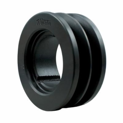 Martin Hi-Cap® 2 3V 450 TB Solid Type A-1 Wedge Stock Sheave, 1/2 to 1-5/8 in TB Bushed Bore, 4-1/2 in OD, 2 Grooves, 4.45 in Dia Pitch, 1.094 in W Face