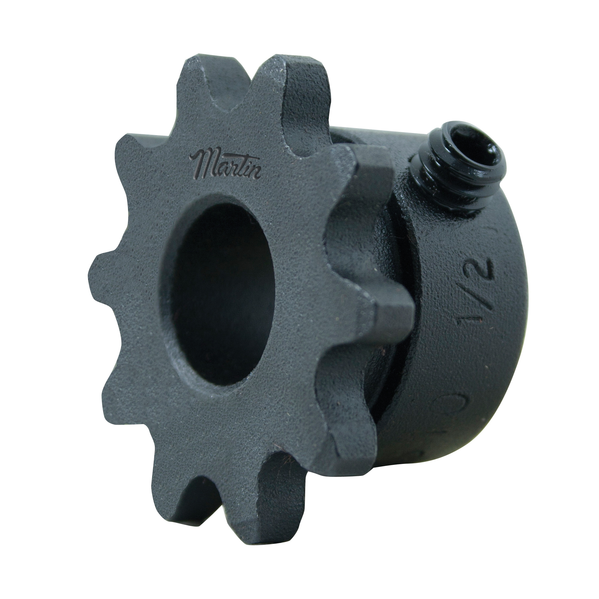Martin 40BS9HT 1/2 Bored-to-Size Type BS Single Pitch Roller Chain Sprocket With Hardened Teeth, 1/2 in Dia Bore, 1.674 in OD, #40 Chain, 9 Teeth, 1/2 in Pitch, Steel