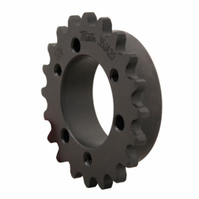 Martin 40JA16 QD Bushed Type B Single Pitch Roller Chain Sprocket, 2.814 in OD, #40 Chain, 16 Teeth, 1/2 in Pitch, Steel