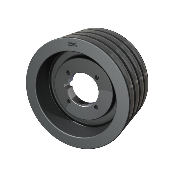 Martin Hi-Cap® 4 5V 1180 R Type J Web Wedge Sheave, 1-1/8 to 3-3/4 in Bushed Bore, 11.8 in OD, 4 Grooves, 11.7 in Dia Pitch, 3.062 in W Face