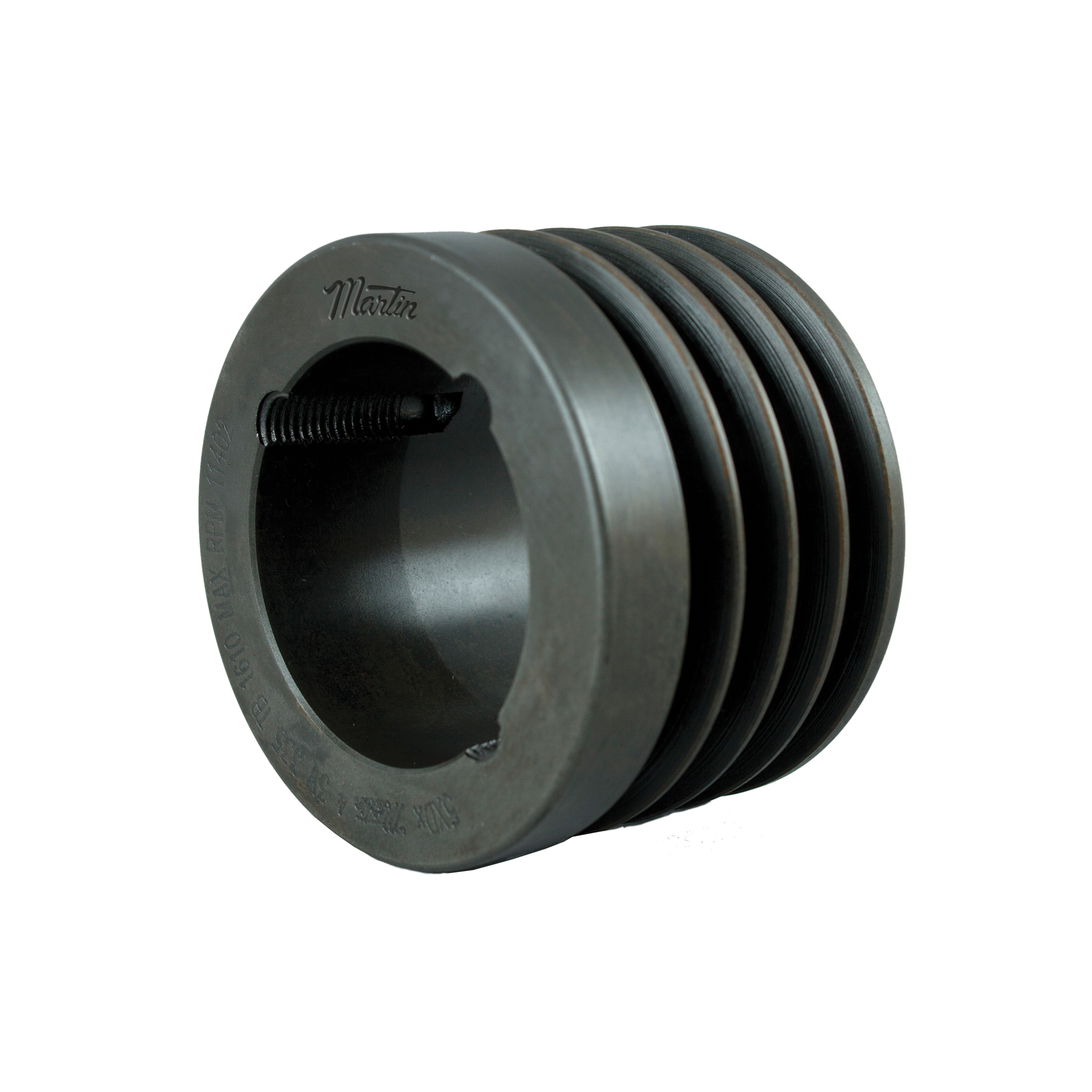 Martin Hi-Cap® 4 3V 265 TB Solid Type A-1 Wedge Stock Sheave, 1/2 to 1-1/8 in TB Bushed Bore, 2.65 in OD, 4 Grooves, 2.6 in Dia Pitch, 1-29/32 in W Face