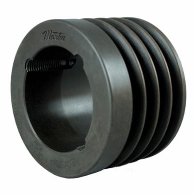 Martin Hi-Cap® 4 3V 500 TB Solid Type A-1 Wedge Stock Sheave, 1/2 to 1-5/8 in TB Bushed Bore, 5 in OD, 4 Grooves, 4.95 in Dia Pitch, 1.906 in W Face