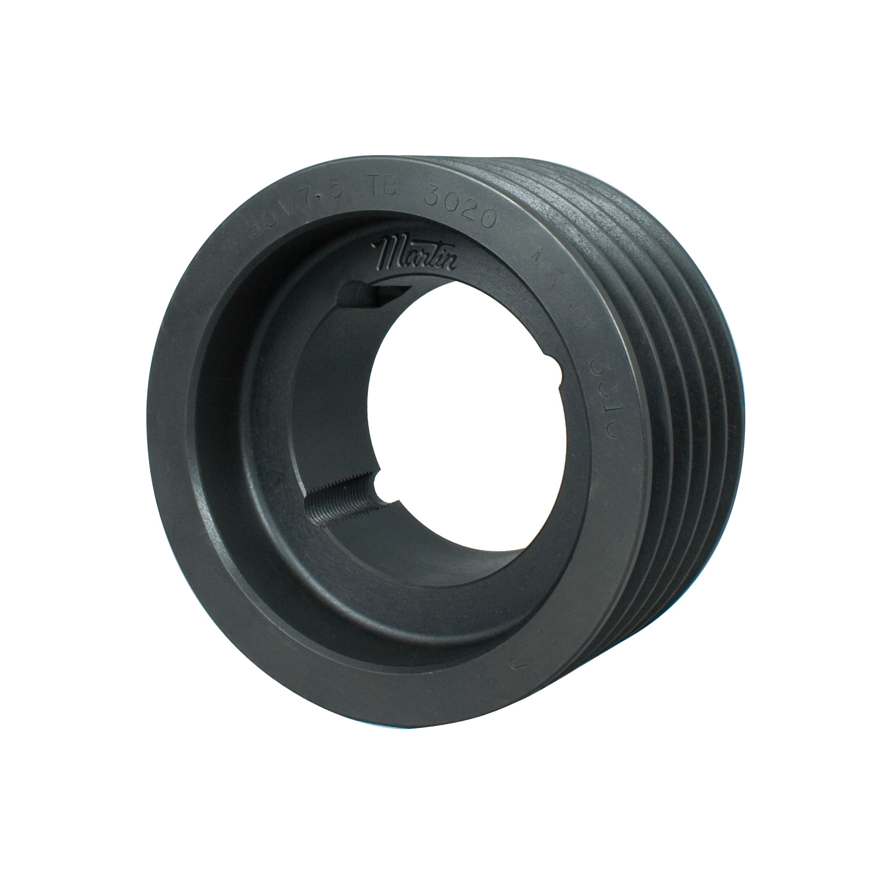 Martin Hi-Cap® 5 5V 750 TB Solid Type A-1 Wedge Stock Sheave, 15/16 to 2-3/4 in TB Bushed Bore, 7-1/2 in OD, 5 Grooves, 7.4 in Dia Pitch, 3-3/4 in W Face