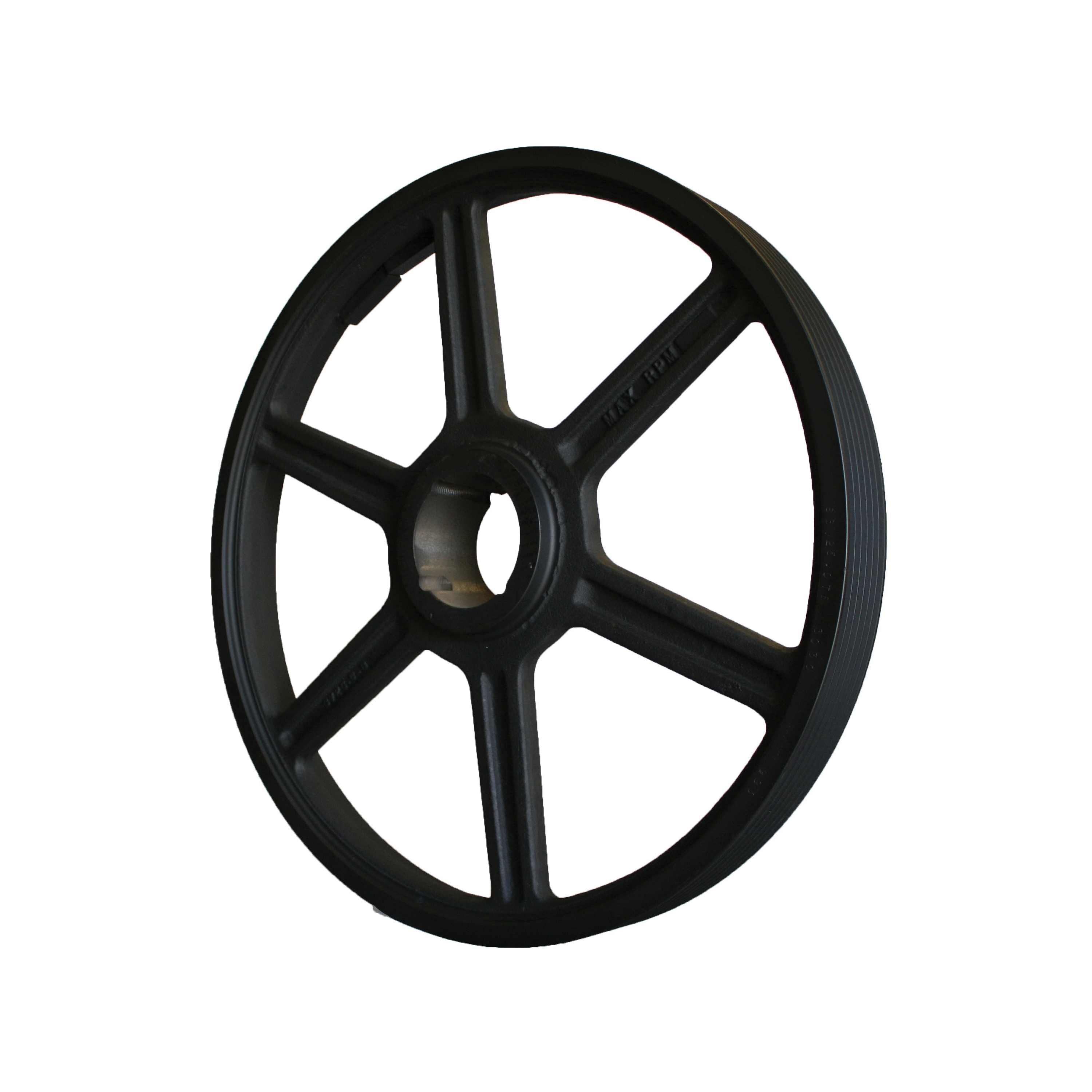 Martin Hi-Cap® 6 3V 2500 E Arm/Spoke Type C-3 Wedge Stock Sheave, 1 to 2-7/8 in QD® Bushed Bore, 25 in OD, 6 Grooves, 24.95 in Dia Pitch, 2-23/32 in W Face