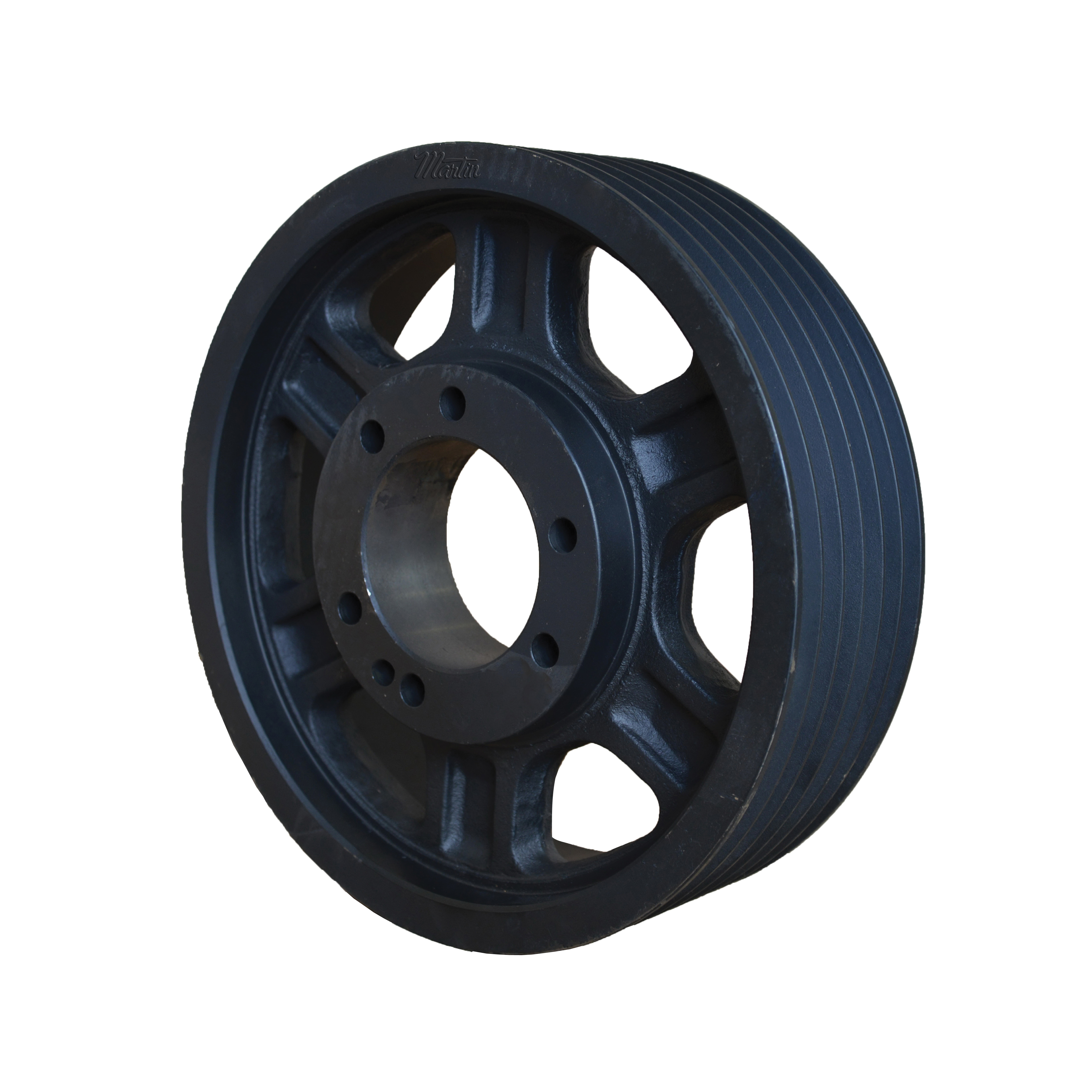 Martin Hi-Cap® 6 5V 3150 J Arm/Spoke Type C-3 Wedge Stock Sheave, 1-1/2 to 3-3/4 in QD® Bushed Bore, 31-1/2 in OD, 6 Grooves, 31.4 in Dia Pitch, 4-7/16 in W Face