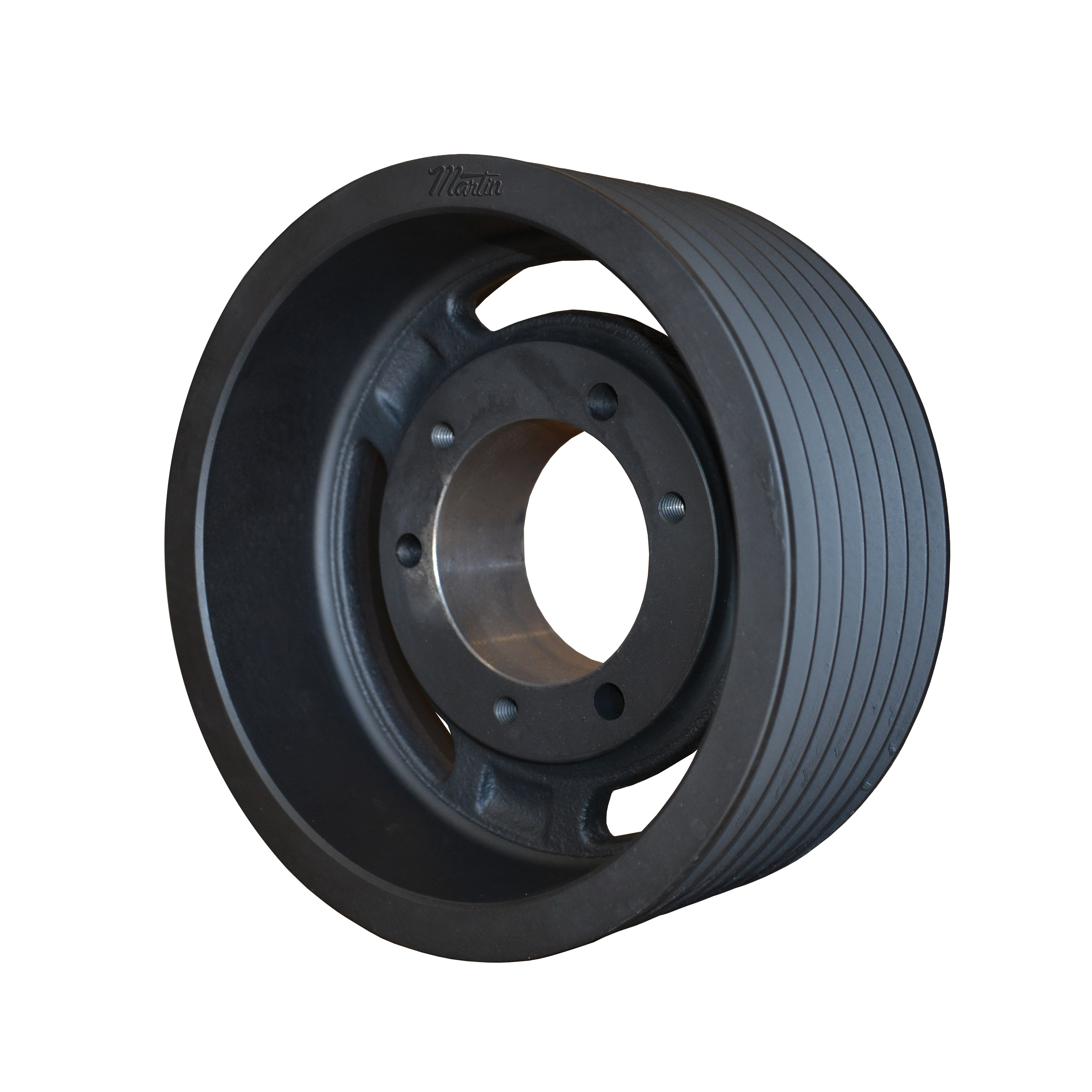 Martin Hi-Cap® 7 5V 1600 F Arm/Spoke Type B-3 Wedge Stock Sheave, 1 to 3-5/16 in QD® Bushed Bore, 16 in OD, 7 Grooves, 15.9 in Dia Pitch, 5-1/8 in W Face