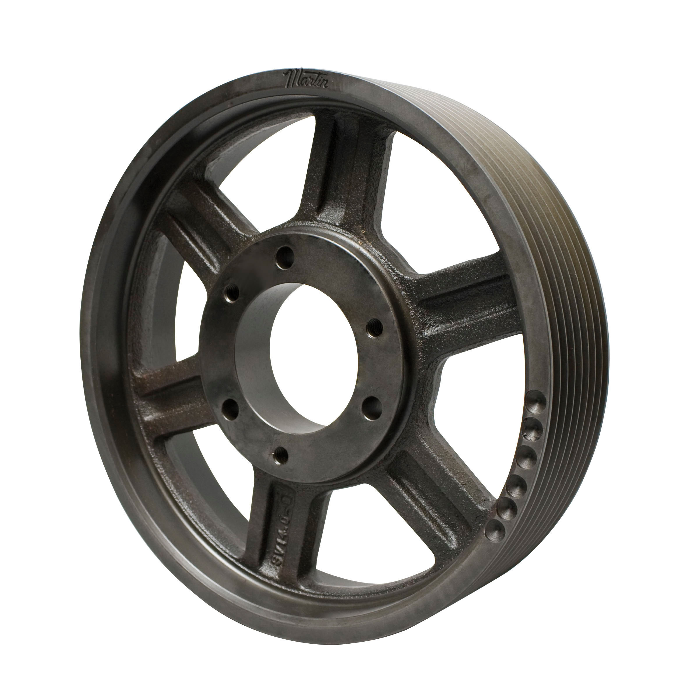 Martin Hi-Cap® 8 8V 2240 M Type A Arm/Spoke Wedge Sheave, 2 to 4-3/4 in Bushed Bore, 22.4 in OD, 8 Grooves, 22.2 in Dia Pitch, 9-3/8 in W Face