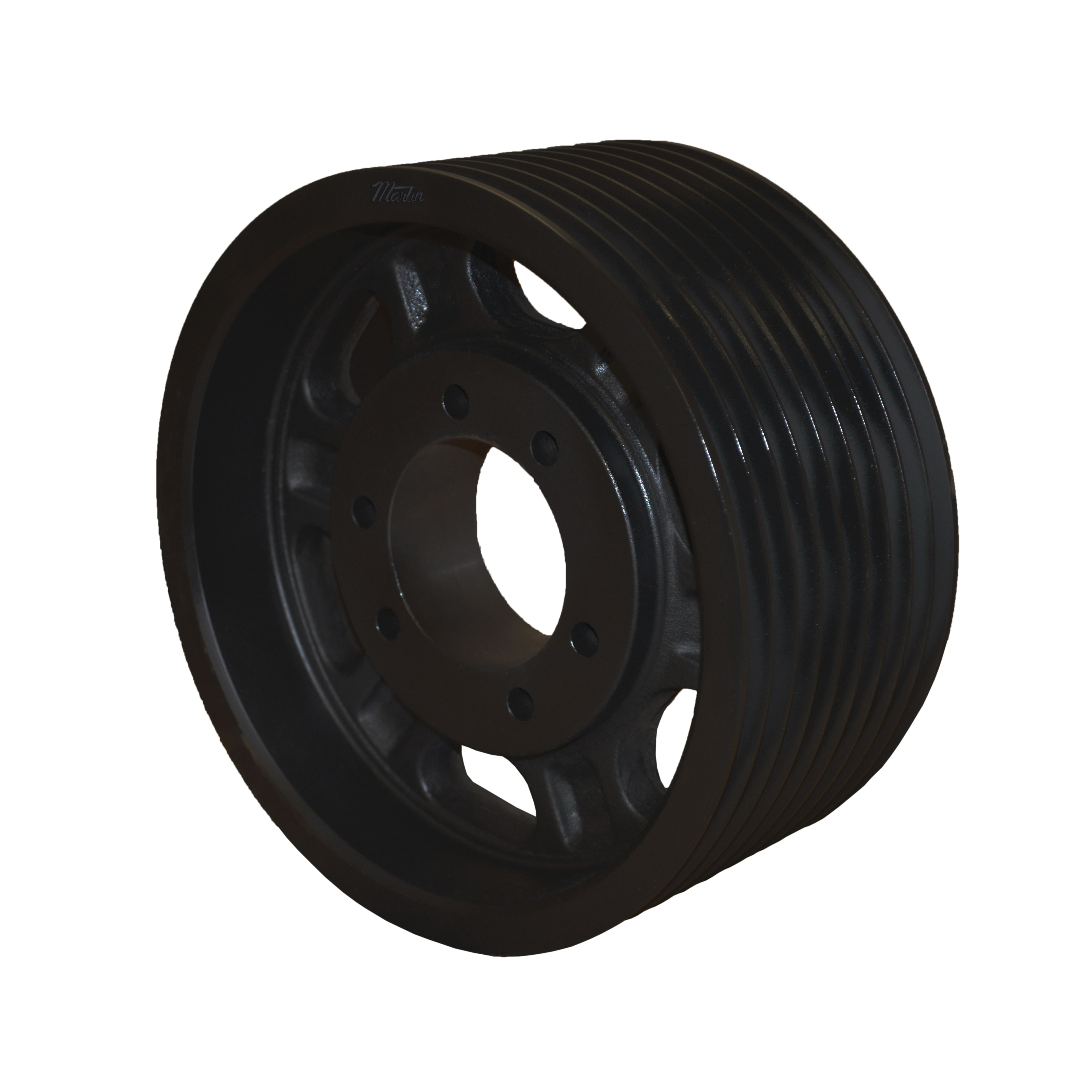 Martin Hi-Cap® 9 5V 1870 J Arm/Spoke Type A-3 Wedge Stock Sheave, 1-1/2 to 3-3/4 in QD® Bushed Bore, 18.7 in OD, 9 Grooves, 18.6 in Dia Pitch, 6-1/2 in W Face