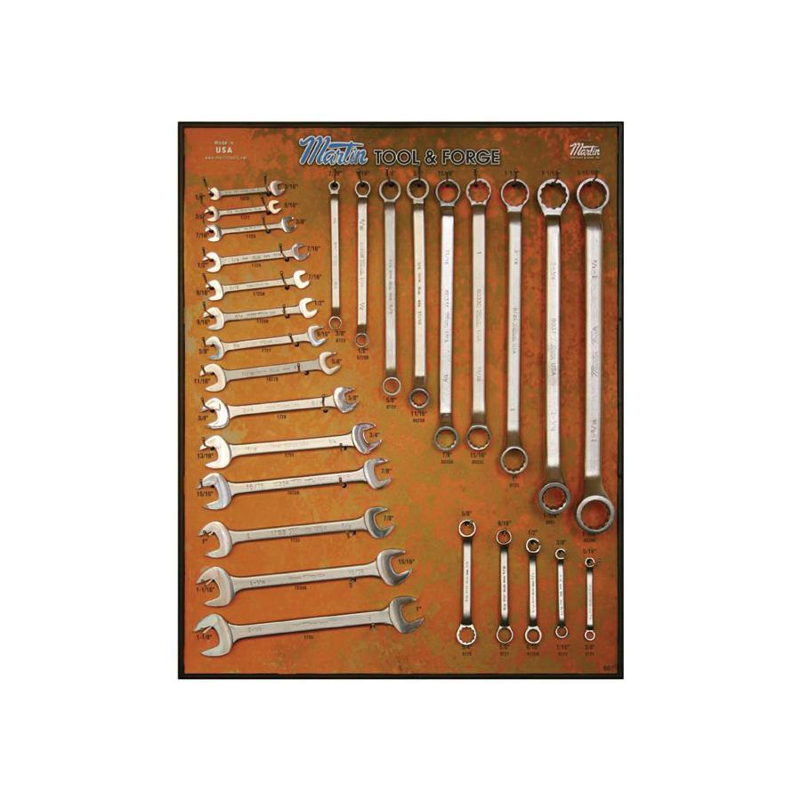 Martin BD7 Double Head Open End/Box Wrench Set, 28 Pieces