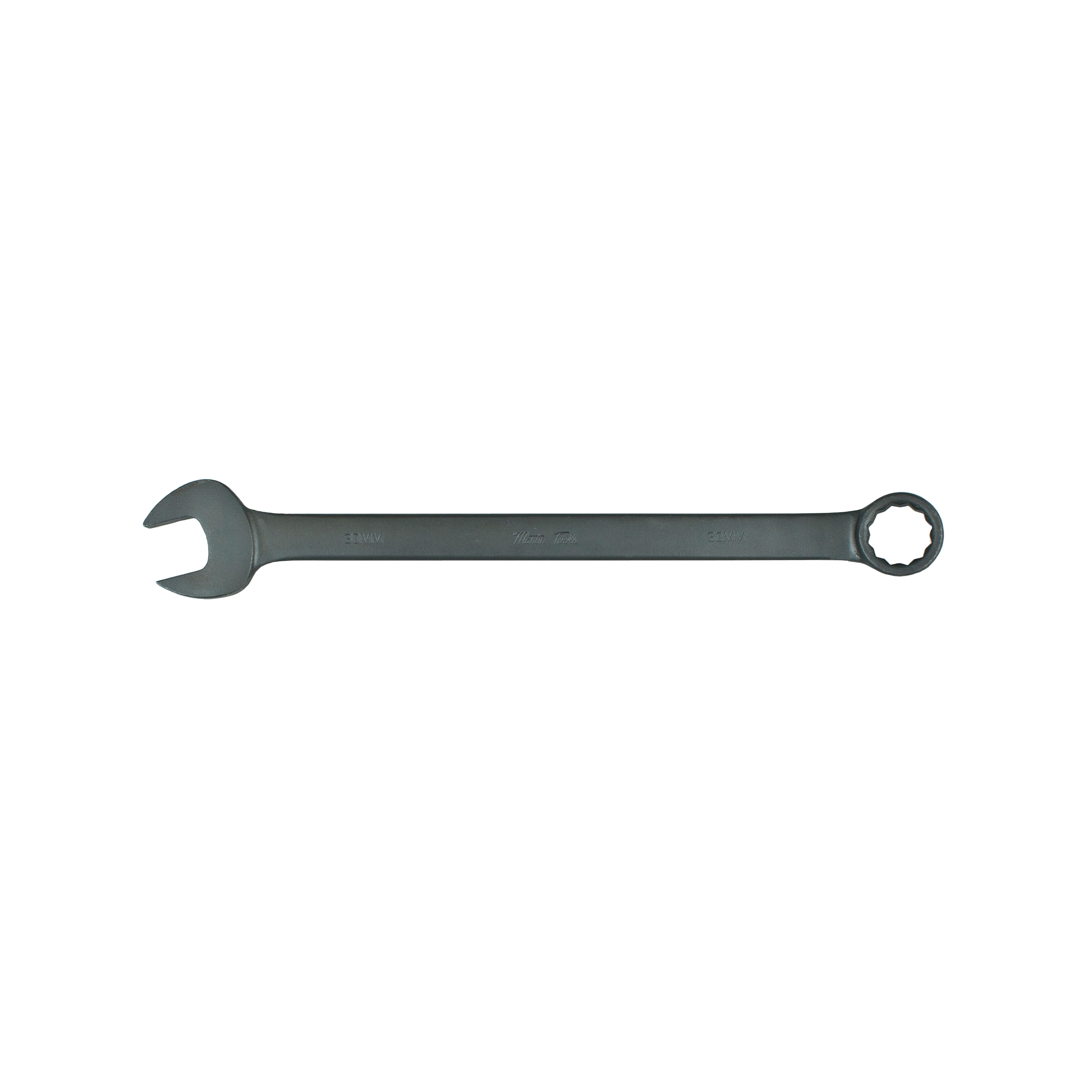 Martin BLK1106MM Long Pattern Combination Wrench, 6 mm Wrench, 12 Points, 15 deg Offset, 127 mm OAL, Steel, Industrial Black