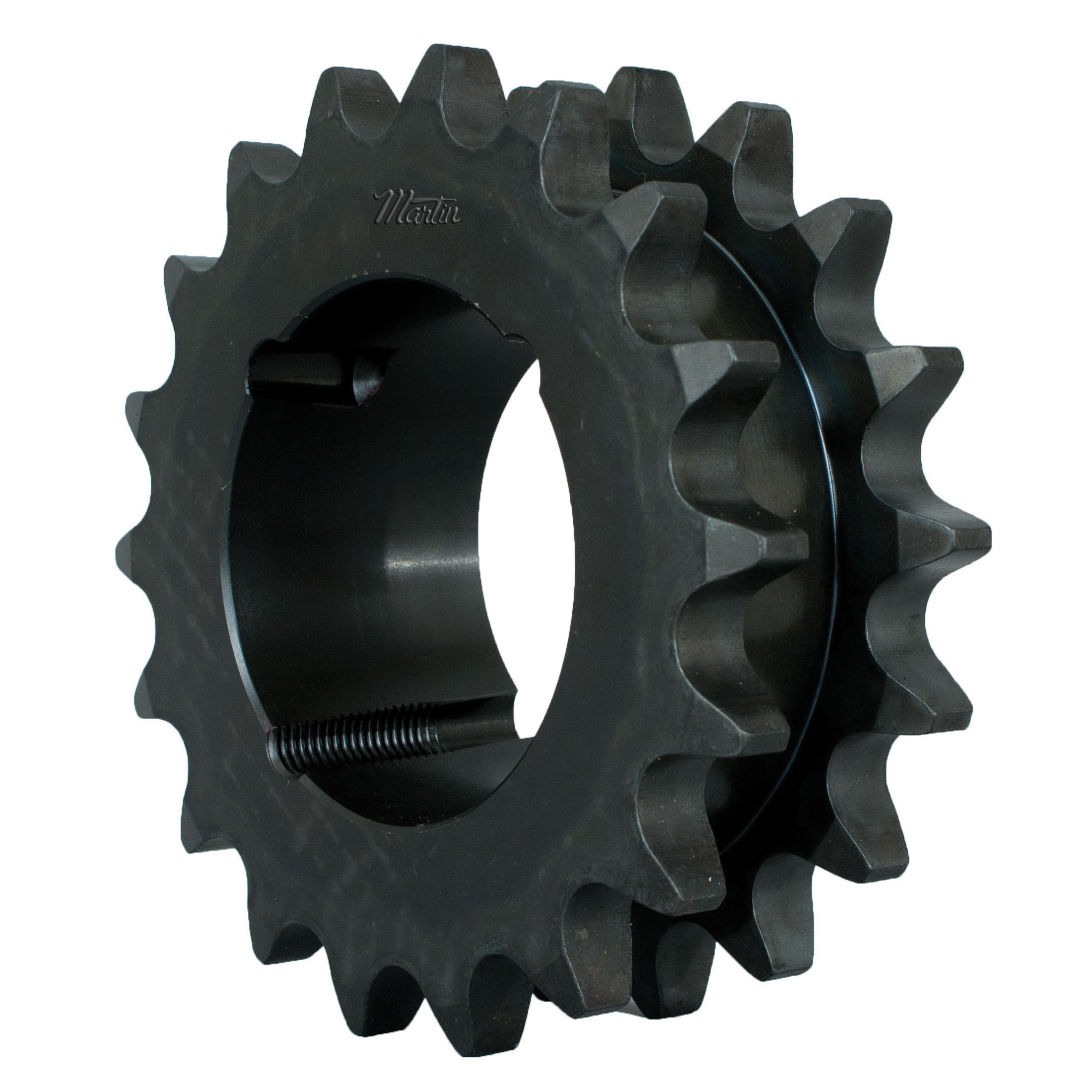 Martin DS100ATB15H Type A Double Single Strand Bushed Roller Chain Sprocket With Hardened Teeth, 1/2 to 2-1/2 in Dia Bore, 6.631 in OD, #100 Chain, 15 Teeth, 1-1/4 in Pitch, Steel