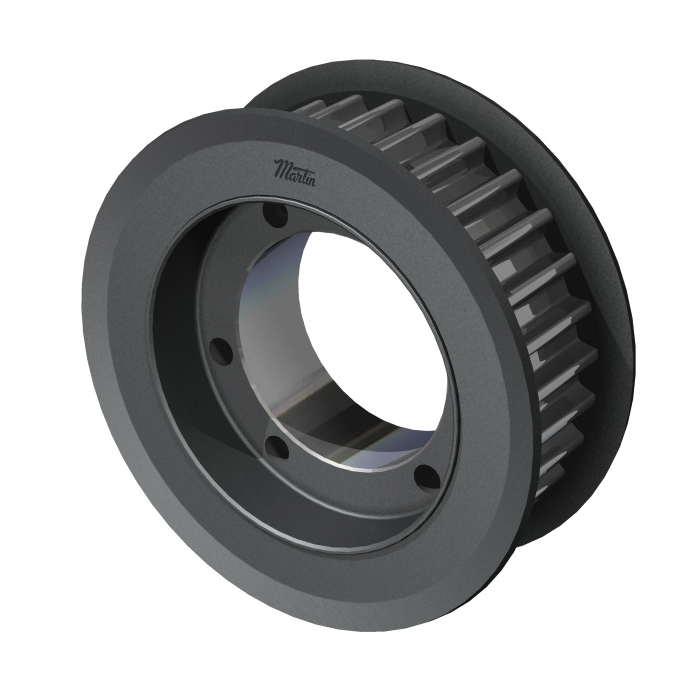 Martin MPC® F8MX36S21-SH Solid Type AF-1 High Torque Belt Drive Sprocket, 0.5 to 1.688 in QD® Bushed Bore, 3.546 in OD, 36 Grooves, 3.609 in Dia Pitch, 1.2 in W Face