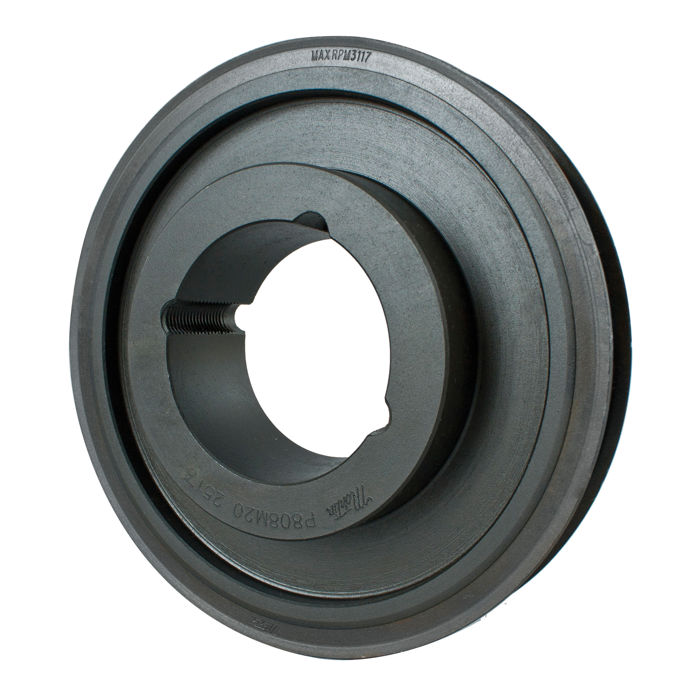 Martin HTS® P808M20-2517 Web Type CF-2 High Torque Sprocket, 1/2 to 2-1/2 in Taper Bushed Bore, 7.969 in OD, 80 Grooves, 8.02 in Dia Pitch, 1-1/8 in W Face
