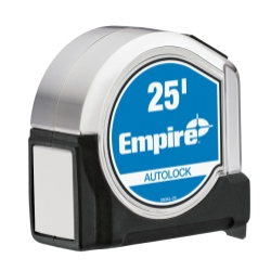 Milwaukee® Empire® UE BLUE® 500AL-25 Autolock Measuring Tape, 25 ft L x 1.7 in W Blade, Steel Blade, 1/16 in Graduation