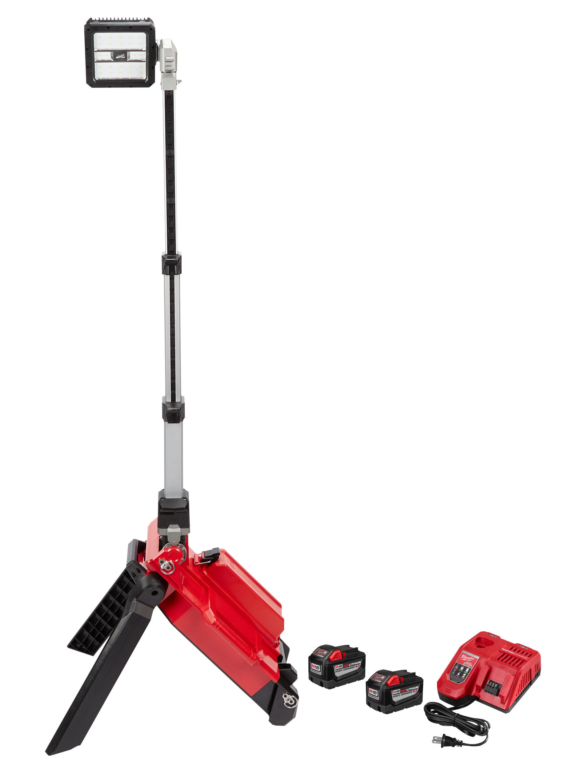 Milwaukee® M18™ ROCKET™ 2120-22HD Dual Pack Cordless Tower Light, 22 in L x 7.1 in W x 10.6 in H, 18 VDC, LED Lamp